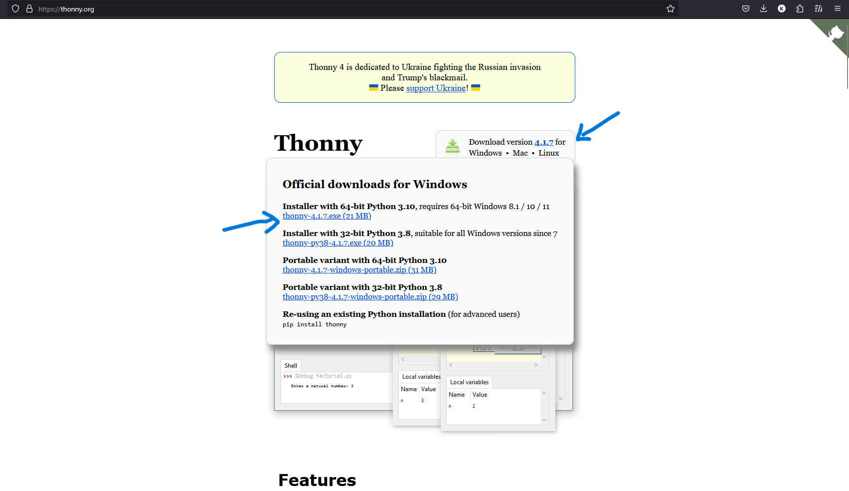 Thonny Download Page