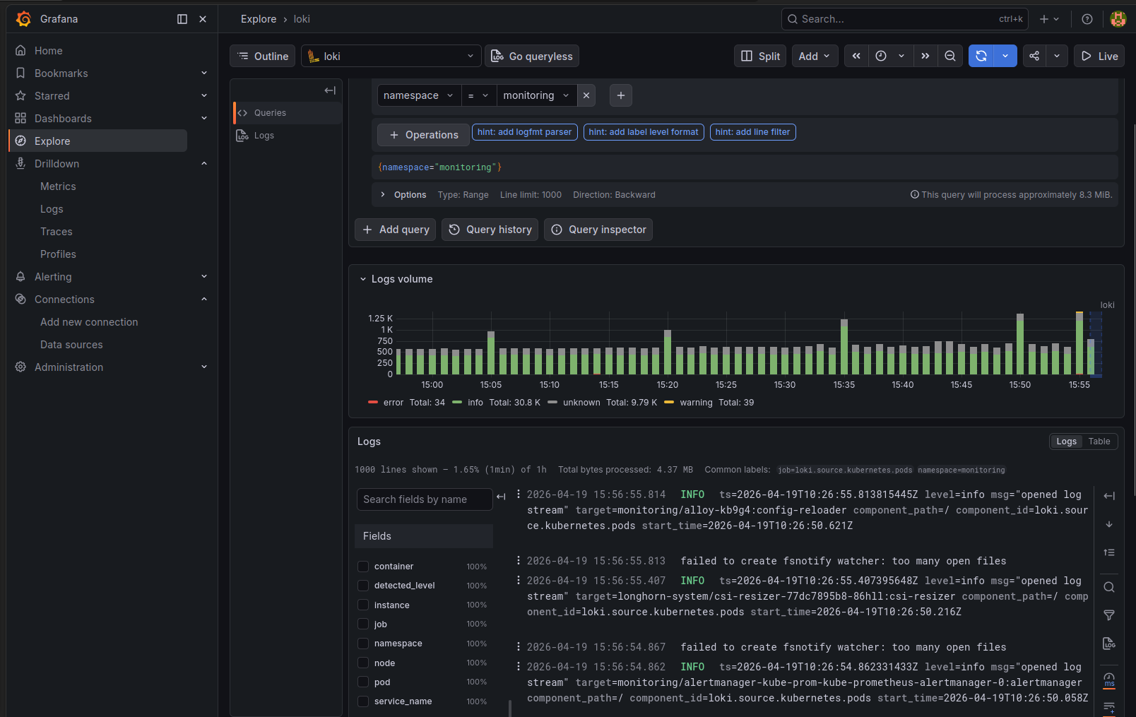 Loki Logs in Grafana