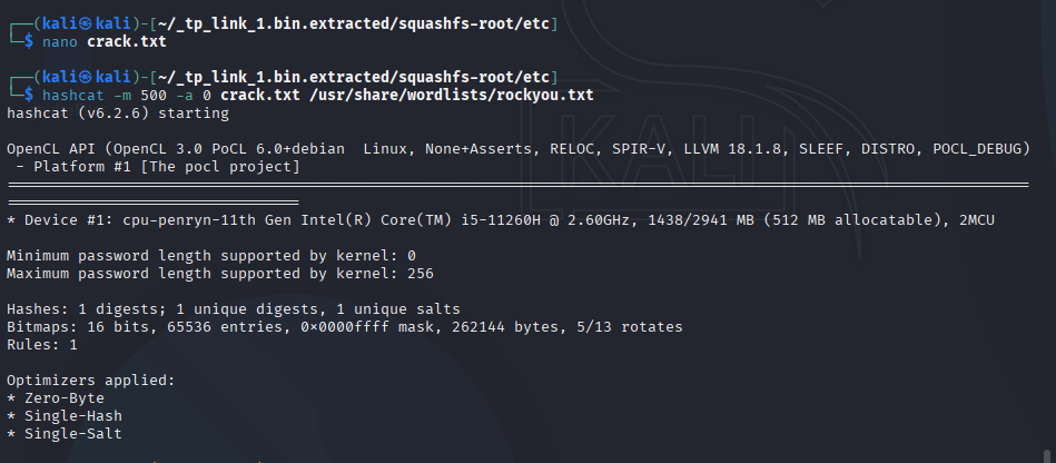 Hashcat Command