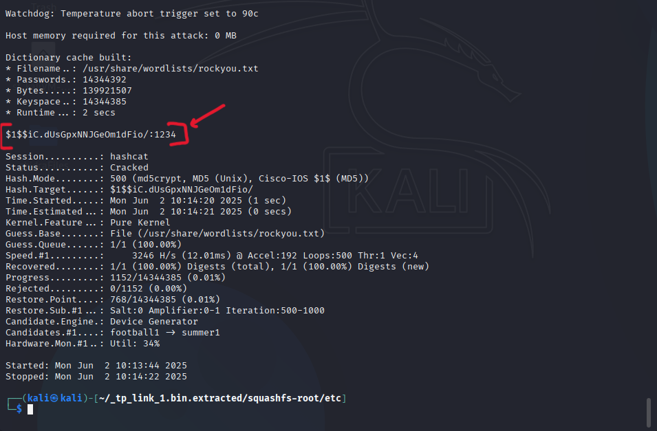 Hashcat Output