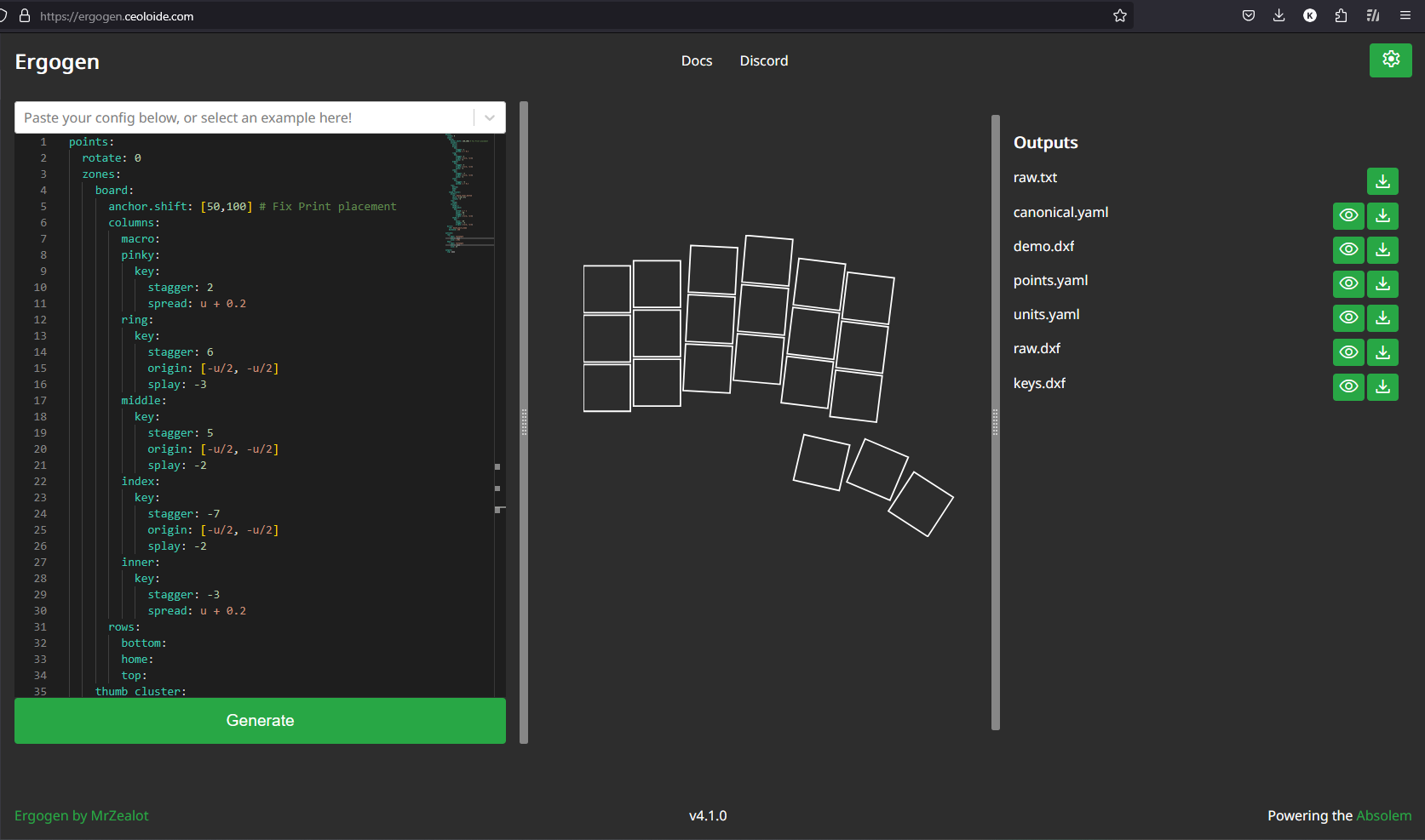 Ergogen Design Screenshot