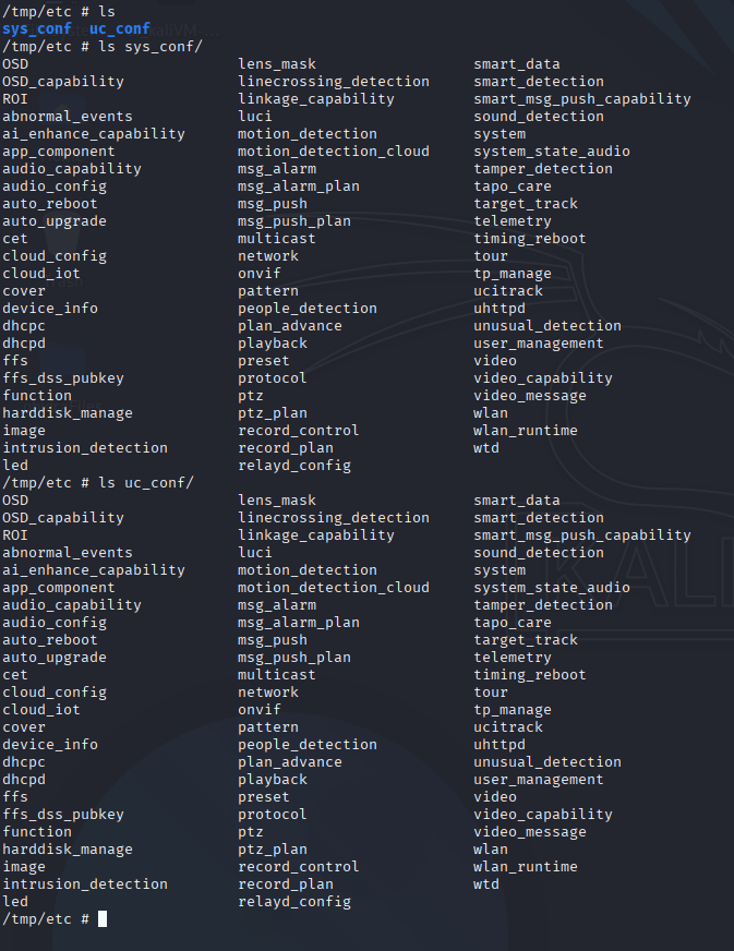 Files in /tmp/etc